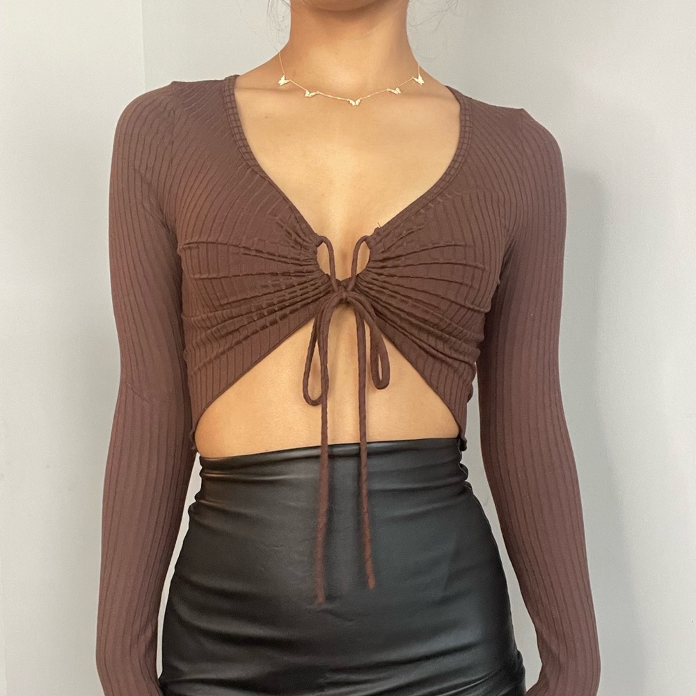 Brown Crop Top